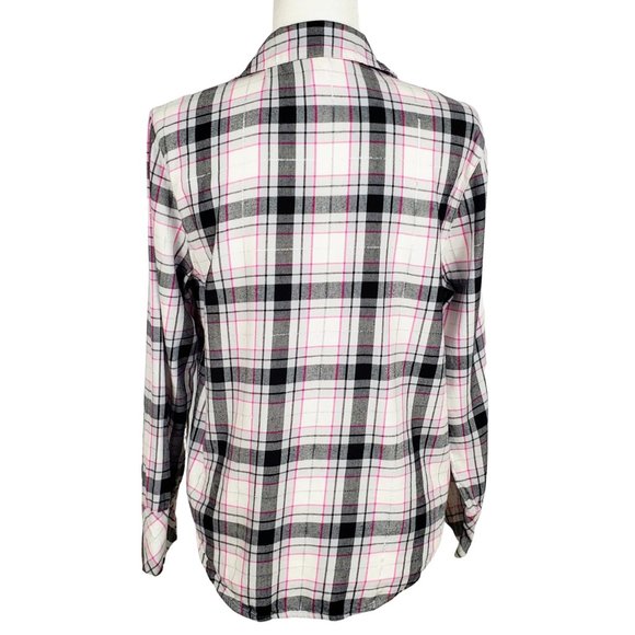 Victoria's Secret Pajama Plaid Flannel Button Down Sleep Shirt Women's XS - Picture 2 of 12
